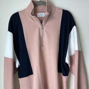 Men’s #Topman Pink Quarter Zip Sweatshirt